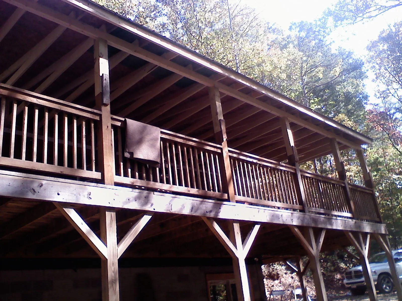 Timber framing under a new elevated porch and deck — Roof Leak Repair in Holdingford by Roofing Brothers